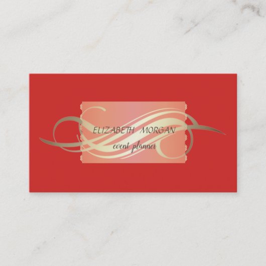 Elegant Luxury Red Visitenkarte (Vorderseite)