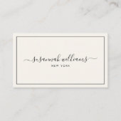 Elegant Luxury Script Calligraphy Black Ivory Visitenkarte (Vorderseite)