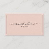 Elegant Luxury Script Calligraphy Black Pink Visitenkarte (Vorderseite)