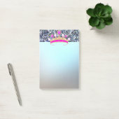 Elegant Luxury Shiny Blue Glitzer, Tiara Post-it Klebezettel (Büro)
