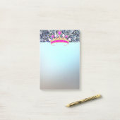 Elegant Luxury Shiny Blue Glitzer, Tiara Post-it Klebezettel (Auf Schreibtisch)