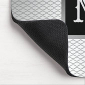 Elegant Luxury Silver Metal Monogrammed Mousepad (Ecke)
