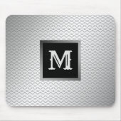 Elegant Luxury Silver Metal Monogrammed Mousepad (Vorne)