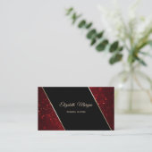 Elegant Luxury Stylish Red Glitzer Bokeh Visitenkarte (Stehend Vorderseite)