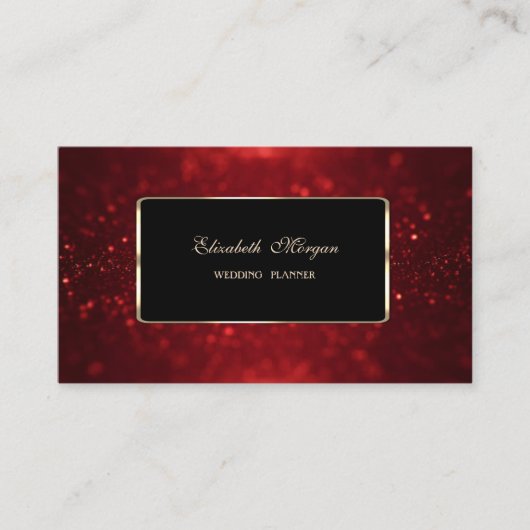 Elegant Luxury Stylish Red Glitzer Bokeh Visitenkarte (Vorderseite)