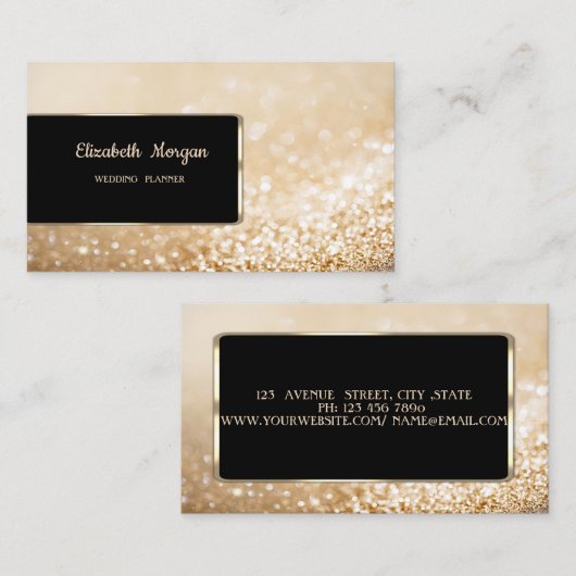 Elegant Luxury Stylish Red Glitzer Bokeh Visitenkarte (Vorne/Hinten)