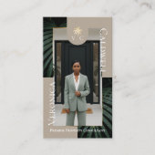 Elegant Luxury Tropical Palm Tree Monogram Photo Visitenkarte (Vorderseite)