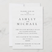ELEGANT LUXURY TYPOGRAPHIE Black & White Wedding Einladung (Vorderseite)