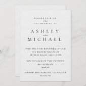 ELEGANT LUXURY TYPOGRAPHIE Black & White Wedding Einladung (Vorne/Hinten)