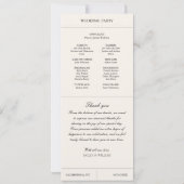 Elegant Luxury Vintage Classic Wedding Programme (Rückseite)