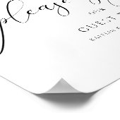 Elegant Luxury Wedding Guestbook Calligraphy Sign Poster (Ecke)