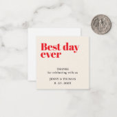 Elegant Luxury White Red Wedding Vielen Dank Mitteilungskarte (Vorderseite/Rückseite Beispiel)