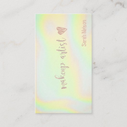 Elegant Luxury Yellow Sweet Holographic Visitenkarte (Vorderseite)