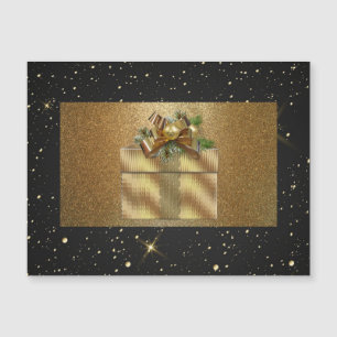 Elegant, Luxus, Gold Glitzer, Weihnachtsgeschenk Magnetkarte