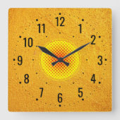 Elegant & Luxus Goldener Katalog Quadratische Wanduhr (Vorderseite)