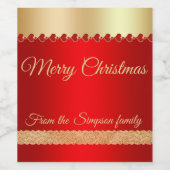 Elegant, Luxus, Personalisierte Weihnachten Weinetikett (Einzelnes Label)