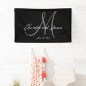 Elegant M Monogram Wedding Banner (Insitu)