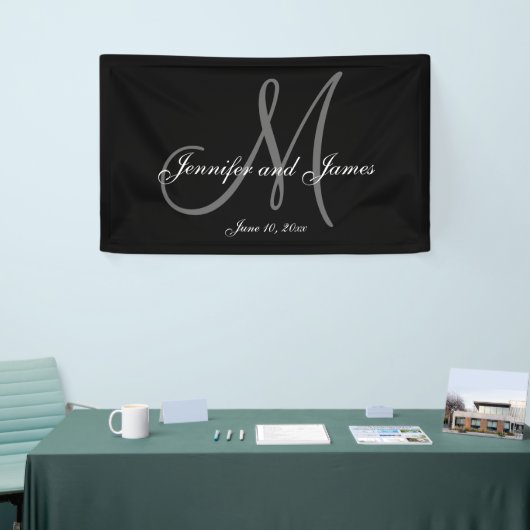 Elegant M Monogram Wedding Banner (Messeveranstaltung)