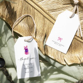 Elegant Macaron Pink Bow Coquette Wedding Geschenkanhänger