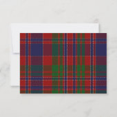 Elegant MacDonald Tartan Karierte RSVP-Karte RSVP Karte (Rückseite)
