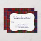 Elegant MacDonald Tartan Karierte RSVP-Karte RSVP Karte (Vorne/Hinten)