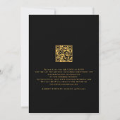 Elegant machen wir Golden Script QR Code Black Wed Einladung (Rückseite)