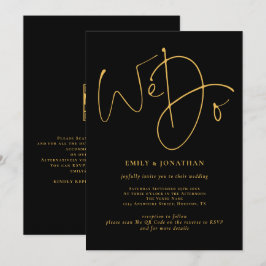 Elegant machen wir Golden Script QR Code Black Wed Einladung