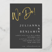 Elegant machen wir in einem Schwarzen Gold Folieneinladung (Vorderseite)