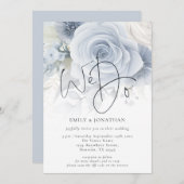 Elegant machen wir überlagern QR Code Foto Hochzei Einladung (Vorne/Hinten)