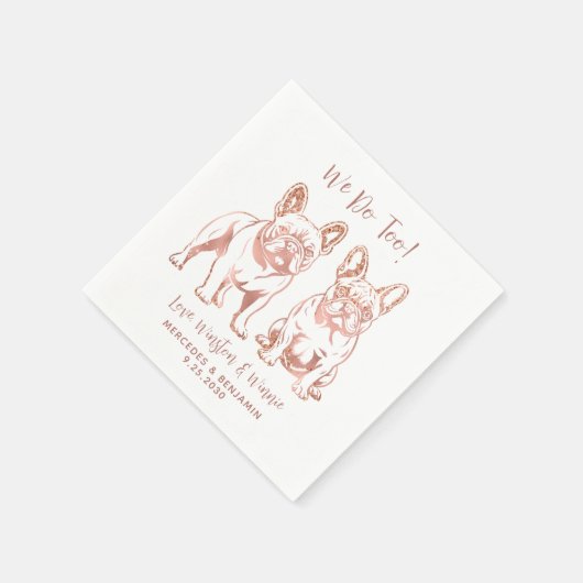 Elegant machen wir zu Französisch Bulldog Rose Gol Serviette (Ecke)