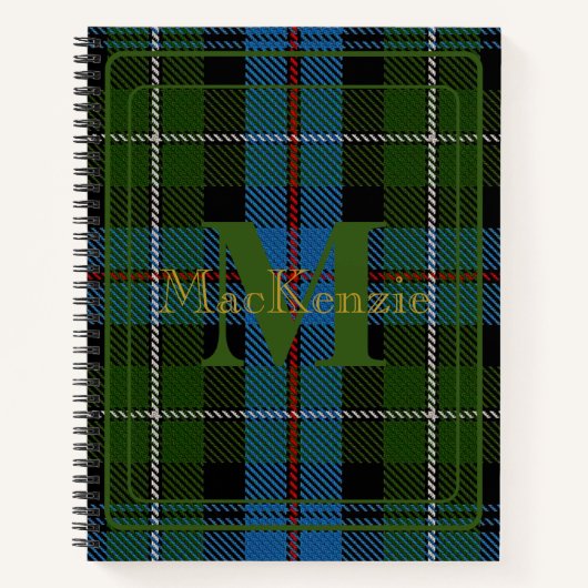Elegant MacKenzie Clan Tartan Monogram Notizblock (Vorderseite)