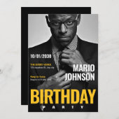 Elegant Magazine Cover Foto Geburtstag Einladung (Vorne/Hinten)