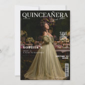 Elegant Magazine Quinceanera Save the Date Einladung (Vorderseite)