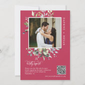 Elegant Magenta Greenery glücklich immer nach dem Einladung (Rückseite)