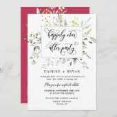 Elegant Magenta Greenery glücklich immer nach dem Einladung (Vorne/Hinten)