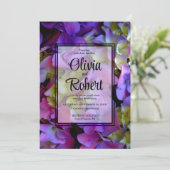 Elegant Magenta Lila Hydrangea Blume Hochzeit Einladung (Stehend Vorderseite)
