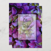 Elegant Magenta Lila Hydrangea Blume Hochzeit Einladung (Vorne/Hinten)