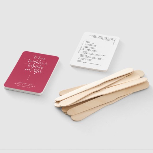 Elegant Magenta Minimalistisch Script Wedding Prog Fächer (Non-assembled)