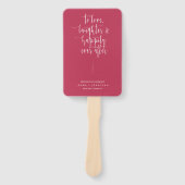 Elegant Magenta Minimalistisch Script Wedding Prog Fächer (Vorderseite)