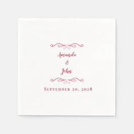 Elegant Magenta Red Classic Formal Wedding Napkins Serviette