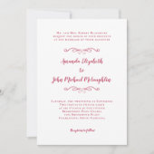 Elegant Magenta Red Script Classic feierliche Hoch Einladung (Vorderseite)