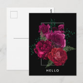 Elegant Magenta Rose Floral Bouquet Postkarte (Vorne/Hinten)