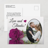 Elegant Magenta Rose Posh Wedding Liebe & Danke