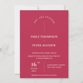Elegant Magenta Typografy Minimalistisch Wedding Einladung (Vorderseite)