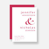 Elegant Magenta Typografy Wedding Save The Date