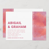 Elegant Magenta Wedding Einladung (Vorne/Hinten)