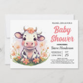 Elegant Magical Barnyard Digital Cow Baby Shower Einladung (Vorderseite)