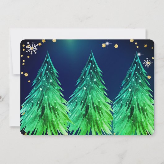Elegant  Magical Christmas  Pines Festive Einladung (Rückseite)
