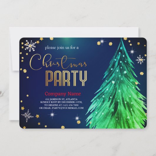 Elegant  Magical Christmas  Pines Festive Einladung (Vorderseite)