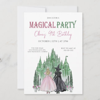 Elegant magical party girl Birthday  Einladung